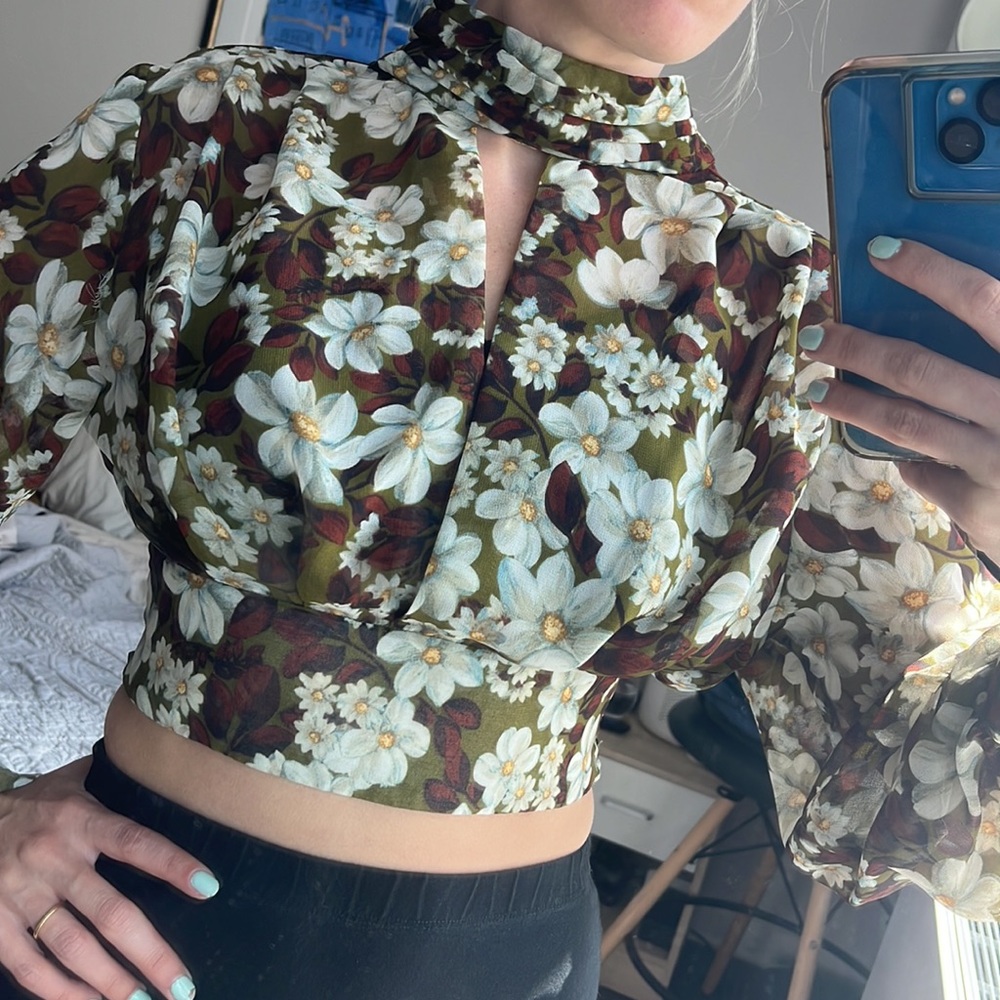 Zara cropped blouse